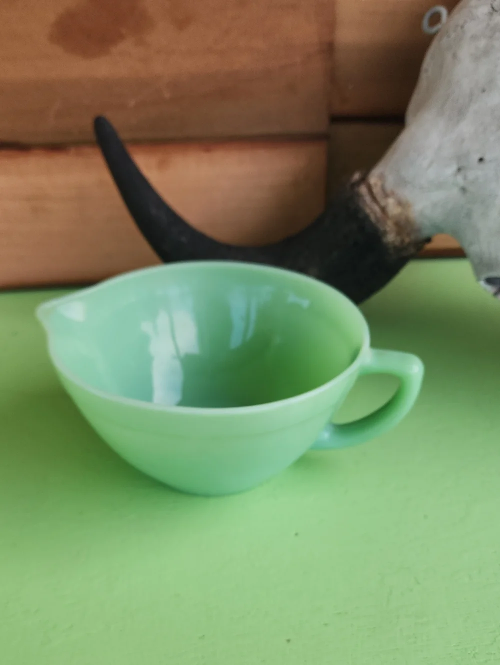 Vintage Fire-King Jadeite Skillet Batter Bowl 1950s Glass